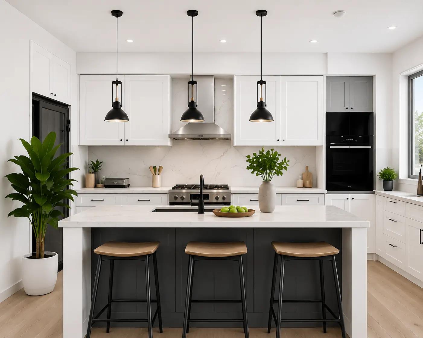 Modern kitchen completed as part of an Electrovoltage electrical project